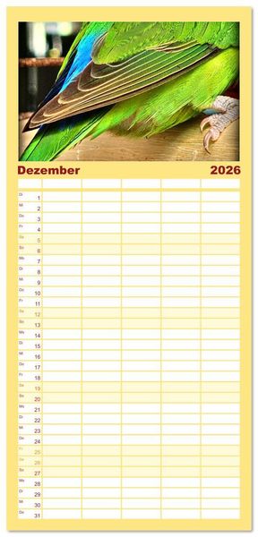 Produktbild: Familienplaner 2026 - Die Unzertrennlichen mit 5 Spalten (Wandkalender, 21 x 45 cm) CALVENDO