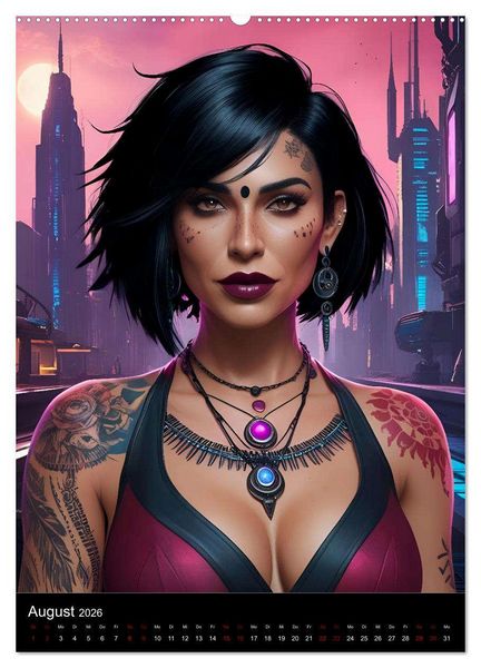 Produktbild: Die Hexen von Cyberpunk City (Wandkalender 2026 DIN A2 hoch), CALVENDO Monatskalender