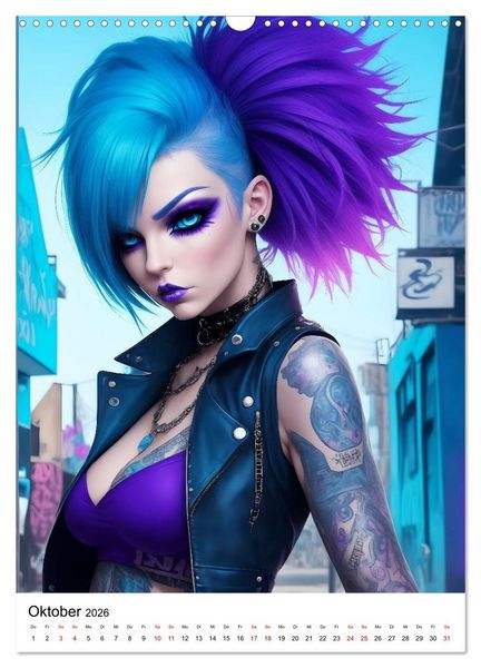 Produktbild: Punk Girls mit einer Prise New Wave (Wandkalender 2026 DIN A3 hoch), CALVENDO Monatskalender