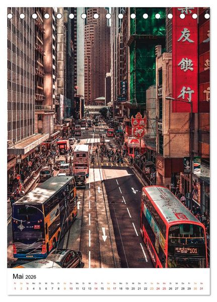 Produktbild: Hongkong Street live (Tischkalender 2026 DIN A5 hoch), CALVENDO Monatskalender