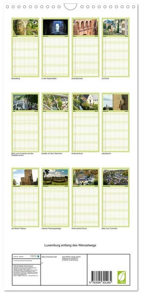 Produktbild: Familienplaner 2027 - Luxemburg entlang des Wenzelwegs mit 5 Spalten (Wandkalender, 21 x 45 cm) CALVENDO