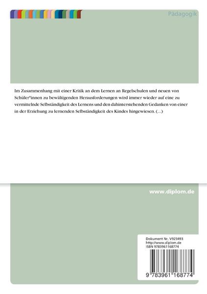 Produktbild: Vergleich der Reformp&auml;dagogik und der P&auml;dagogik in der Regelschule unter dem Aspekt der Selbst&auml;ndigkeit