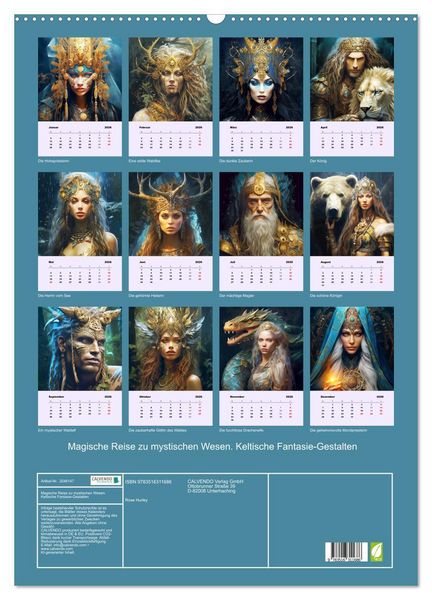 Produktbild: Magische Reise zu mystischen Wesen. Keltische Fantasie-Gestalten (Wandkalender 2026 DIN A2 hoch), CALVENDO Monatskalender