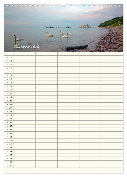 Produktbild: R&uuml;gen - Urlaubsparadies an der Ostsee - Familienplaner (Wandkalender 2026 DIN A2 hoch), CALVENDO Monatskalender