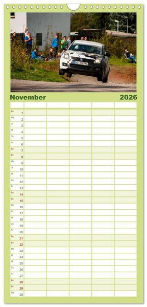 Produktbild: Familienplaner 2026 - Rallye Faszination 2026 mit 5 Spalten (Wandkalender, 21 x 45 cm) CALVENDO