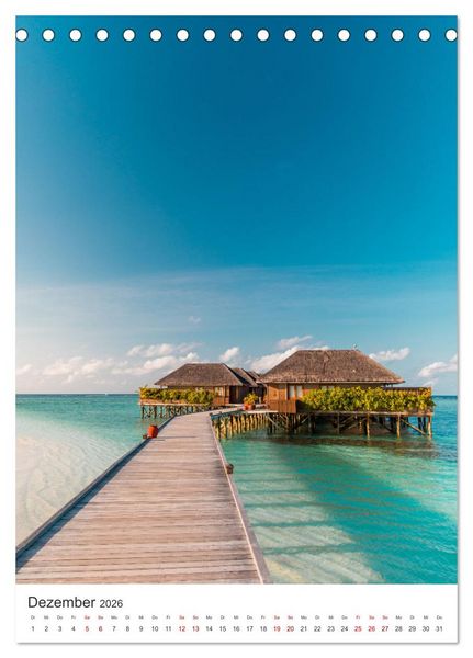 Produktbild: Malediven - Das wundersch&ouml;ne Urlaubsparadies. (Tischkalender 2026 DIN A5 hoch), CALVENDO Monatskalender