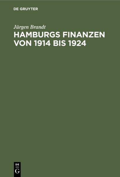 Produktbild: Hamburgs Finanzen von 1914 bis 1924