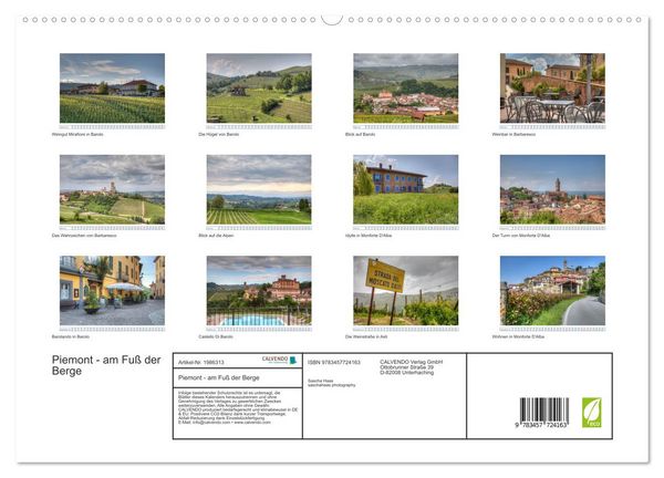 Produktbild: Piemont - am Fu&szlig; der Berge (hochwertiger Premium Wandkalender 2026 DIN A2 quer), Kunstdruck in Hochglanz