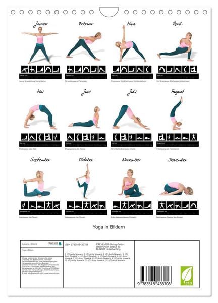 Produktbild: Yoga in Bildern (Wandkalender 2026 DIN A4 hoch), CALVENDO Monatskalender