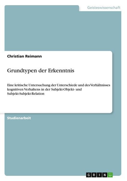 Produktbild: Grundtypen der Erkenntnis
