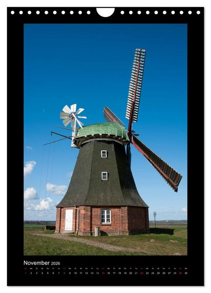 Produktbild: Windm&uuml;hlen in Deutschland (Wandkalender 2026 DIN A4 hoch), CALVENDO Monatskalender