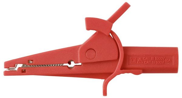 Produktbild: VOLTCRAFT MSK-130 Krokodilklemme gerade CAT IV 600 V, CAT III 1000V 10A Rot
