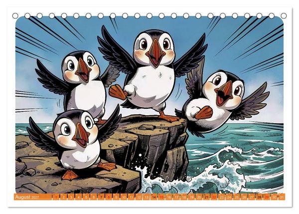 Produktbild: Papageientaucher - Comic (Tischkalender 2027 DIN A5 quer), CALVENDO Monatskalender