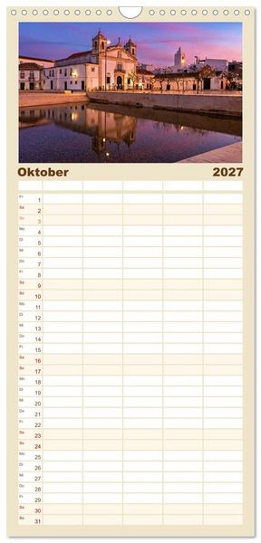 Produktbild: Familienplaner 2027 - Von Porto bis an die Algarve mit 5 Spalten (Wandkalender, 21 x 45 cm) CALVENDO