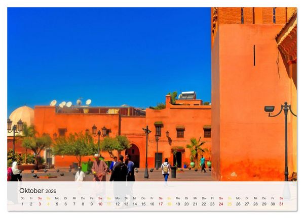Produktbild: Marrakesch die rote Stadt (Wandkalender 2026 DIN A4 quer), CALVENDO Monatskalender