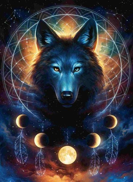 Produktbild: Erwachsenenpuzzle 500 Teile - Leuchtender Wolf