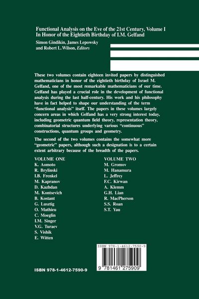 Produktbild: Functional Analysis on the Eve of the 21st Century