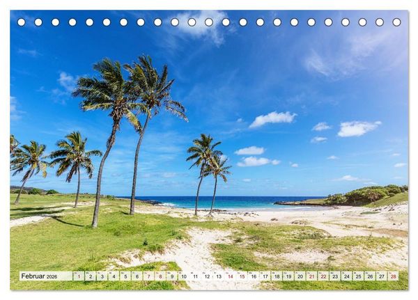 Produktbild: Die Osterinsel &ndash; Mythen, Moai und wilde Sch&ouml;nheit (Tischkalender 2026 DIN A5 quer), CALVENDO Monatskalender