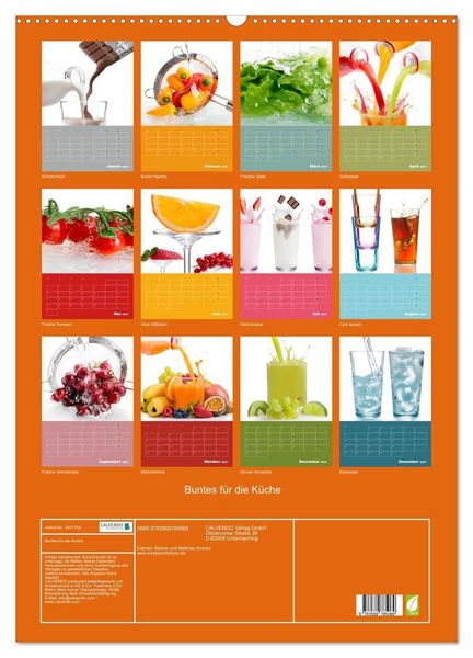 Produktbild: Buntes f&uuml;r die K&uuml;che (Wandkalender 2027 DIN A2 hoch), CALVENDO Monatskalender