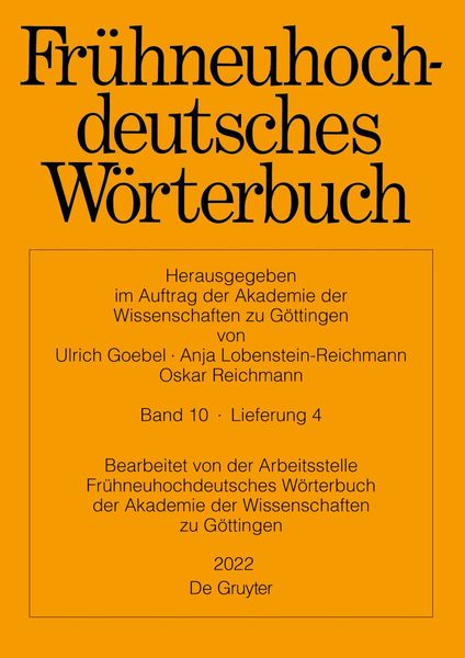Produktbild: Fr&uuml;hneuhochdeutsches W&ouml;rterbuch / sangbuch &ndash; schein