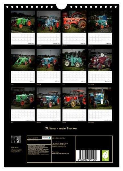Produktbild: Oldtimer - mein Trecker (Wandkalender 2026 DIN A4 hoch), CALVENDO Monatskalender