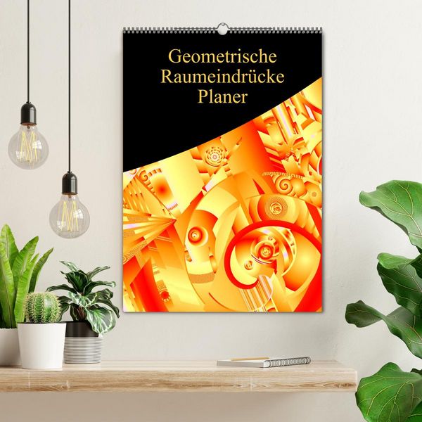 Produktbild: Geometrische Raumeindr&uuml;cke Planer (Wandkalender 2026 DIN A2 hoch), CALVENDO Monatskalender