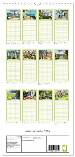 Produktbild: Familienplaner 2026 - Madeira, Insel im ewigen Fr&uuml;hling mit 5 Spalten (Wandkalender, 21 x 45 cm) CALVENDO