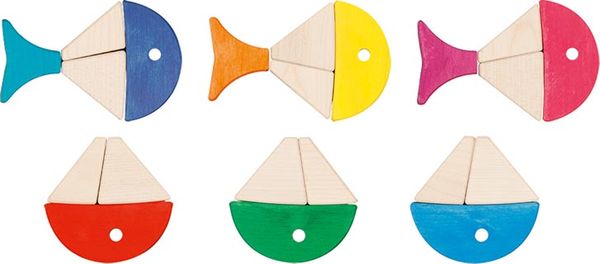 Produktbild: Legespiel und Bausteinkasten 6 bunte Fische