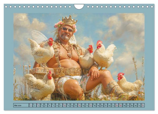 Produktbild: Die H&uuml;hnerhelden. Witz und Charme mit M&auml;nnern, die Eier haben (Wandkalender 2026 DIN A4 quer), CALVENDO Monatskalender