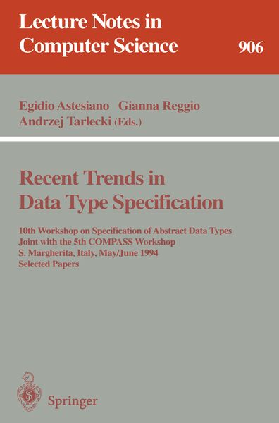 Produktbild: Recent Trends in Data Type Specification