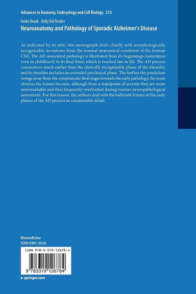 Produktbild: Neuroanatomy and Pathology of Sporadic Alzheimer's Disease