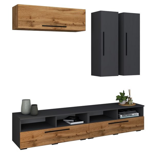 Produktbild: Schrankwand Wohnzimmer Anbauwand Wohnwand Arila XL