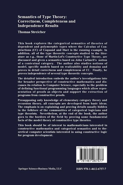 Produktbild: Semantics of Type Theory