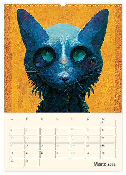 Produktbild: Die 7 Leben einer Katze (hochwertiger Premium Wandkalender 2026 DIN A2 hoch), Kunstdruck in Hochglanz