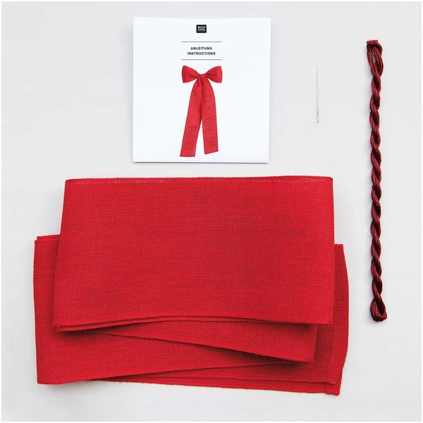 Produktbild: Stickpackung Gez&auml;hlter Kreuzstich, Schleife Frohe Weihnachten, 10x166cm