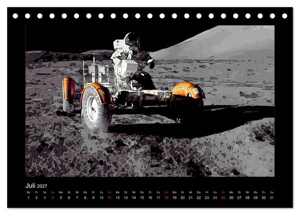 Produktbild: Landing On The Moon Like A Cartoon (Tischkalender 2027 DIN A5 quer), CALVENDO Monatskalender
