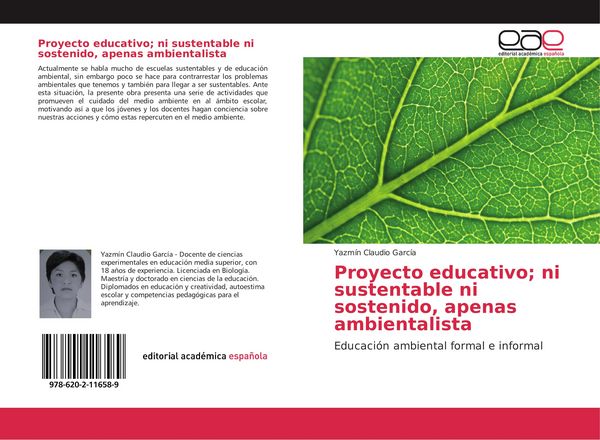 Produktbild: Proyecto educativo; ni sustentable ni sostenido, apenas ambientalista