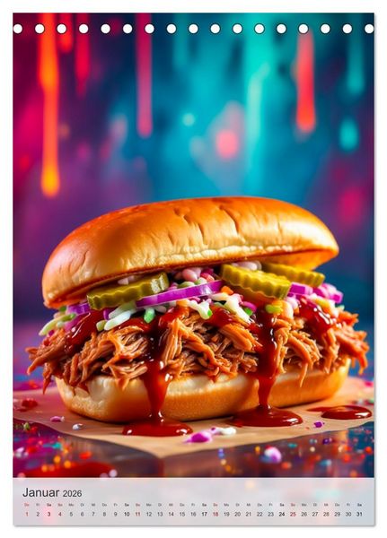 Produktbild: I Love Fast Food - Snack Attack! (Tischkalender 2026 DIN A5 hoch), CALVENDO Monatskalender