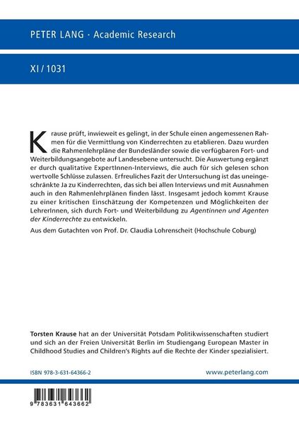 Produktbild: Schulische Kinderrechtsbildung in Deutschland
