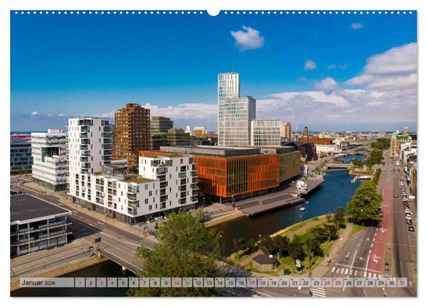 Produktbild: Malm&ouml; von oben (hochwertiger Premium Wandkalender 2026 DIN A2 quer), Kunstdruck in Hochglanz