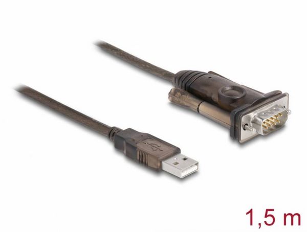 Produktbild: Delock USB 2.0 Adapter [1x USB 2.0 Stecker A - 1x RS232-Stecker] 62646 1.5m