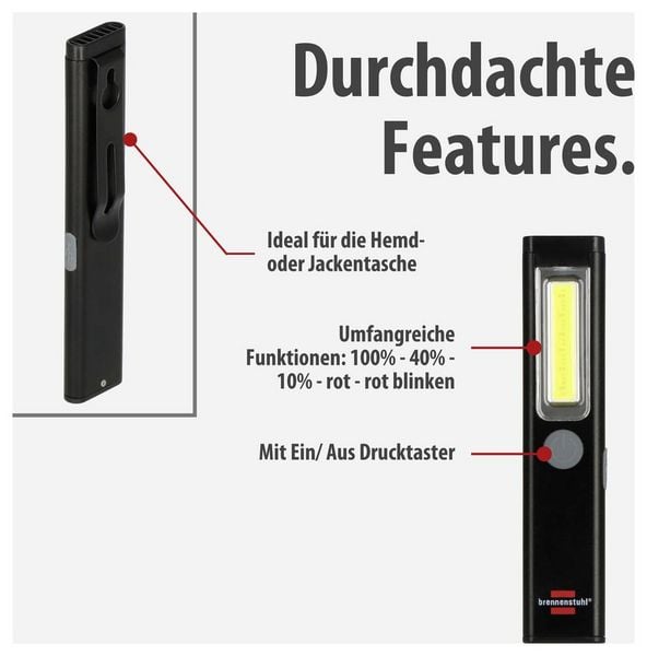 Produktbild: Brennenstuhl LED Handlampe, Arbeitsleuchte PL 200 AC 1175590100