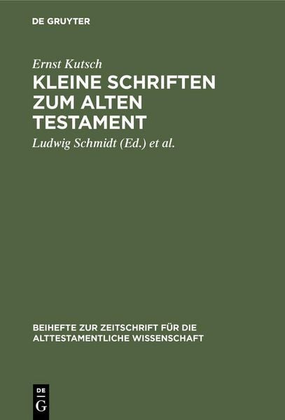 Produktbild: Kleine Schriften zum Alten Testament
