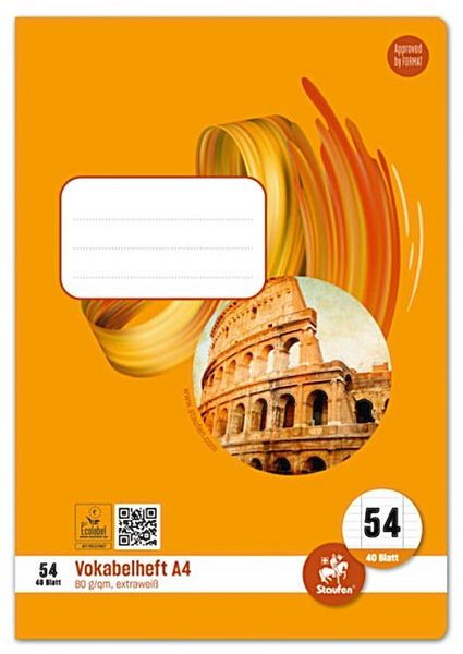 Staufen Vokabelheft Style Lineatur 54 mit 2 Trennlinien 40 Blatt 80g/m² DIN A4