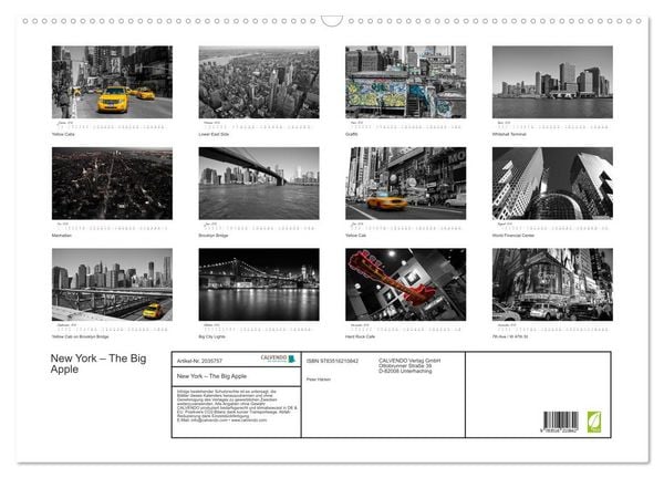 Produktbild: New York &ndash; The Big Apple (Wandkalender 2026 DIN A2 quer), CALVENDO Monatskalender
