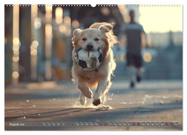 Produktbild: Tierische Balljunkies (hochwertiger Premium Wandkalender 2026 DIN A2 quer), Kunstdruck in Hochglanz