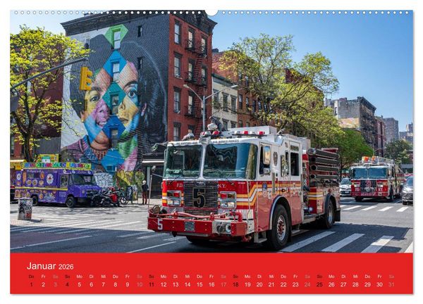 Produktbild: Feuerwehr New York - Heart of the City (hochwertiger Premium Wandkalender 2026 DIN A2 quer), Kunstdruck in Hochglanz