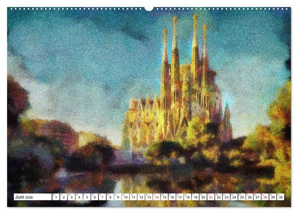 Produktbild: Pointilistische Weltreise (Wandkalender 2026 DIN A2 quer), CALVENDO Monatskalender