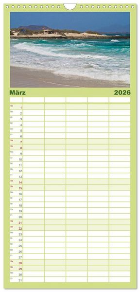 Produktbild: Familienplaner 2026 - Fuerteventura, Insel der Stille mit 5 Spalten (Wandkalender, 21 x 45 cm) CALVENDO