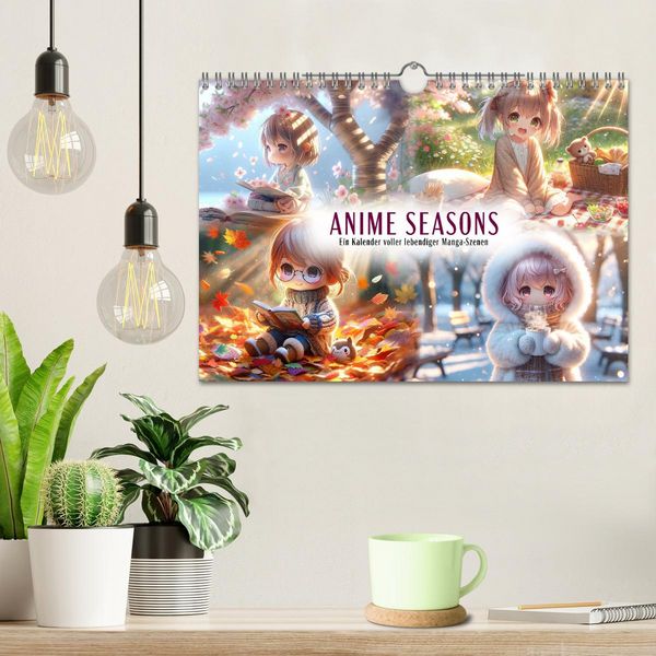 Produktbild: Anime Seasons: Ein Kalender voller lebendiger Manga-Szenen (Wandkalender 2026 DIN A4 quer), CALVENDO Monatskalender